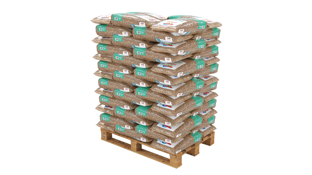 TotalEnergies Premium Holzpellets – Palette 990kg (66 Säcke)